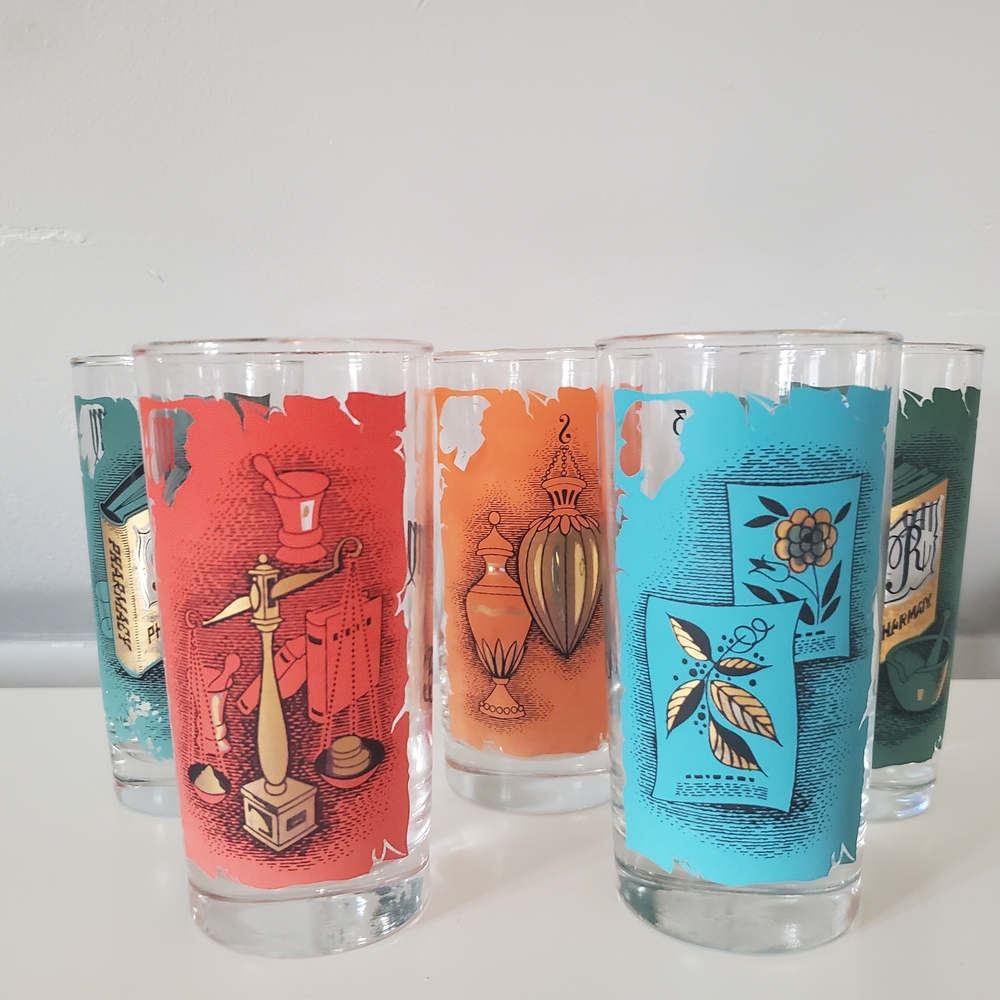 Libbey Vintage Colorful Highball Glasses Set